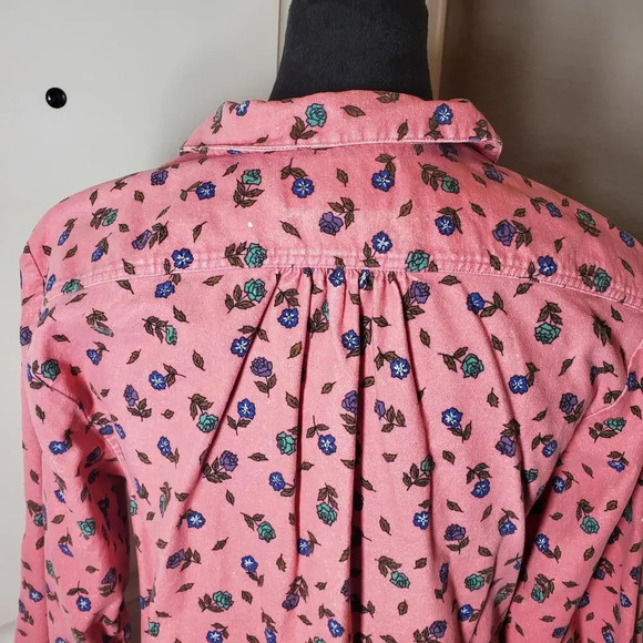 Eddie Bauer Pink Floral Print Women's Long Sleeve 100% Cotton Top Size Small - Picture 5 of 12